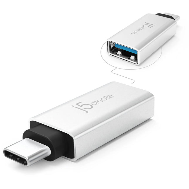 j5create Adaptador USB-C 3.1 Gen 1 Macho a USB-A Hembra 5 Gb/s Aluminio