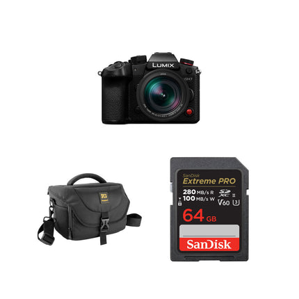 Panasonic LUMIX GH7 Cámara sin Espejo 25.2MP 4K60 con Lente 12-60mm f/2.8-4 y Kit Básico