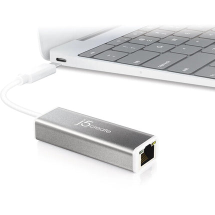 j5create Adaptador USB-C a Ethernet RJ45 Gigabit Aluminio 1 Gb/s