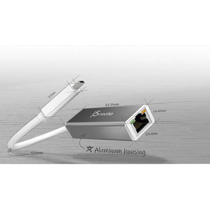 j5create Adaptador USB-C a Ethernet RJ45 Gigabit Aluminio 1 Gb/s