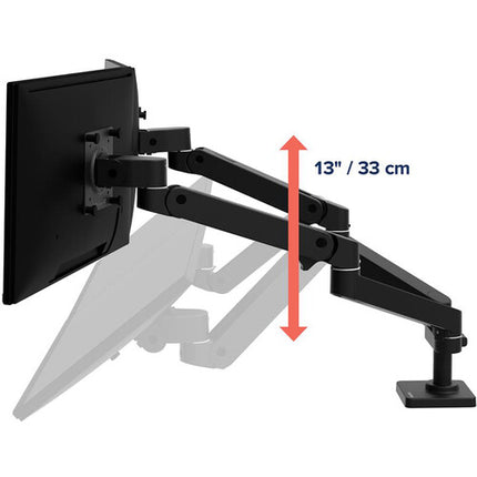 Ergotron LX Pro Soporte de Escritorio para dos Monitores hasta 27 pulgadas Negro