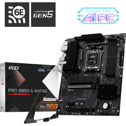 MSI PRO B850-S WIFI6E AM5 Placa Base ATX DDR5-8200 PCIe 4.0 x16 Wi-Fi 6E