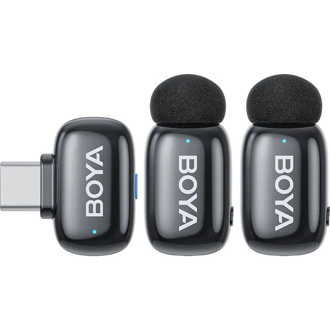 BOYA mini 2 Sistema de micrófono inalámbrico 2 personas receptor USB-C negro 6 Horas batería