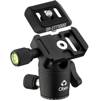 Oben MBH-11 Mini Cabezal de Bola Dual Acción Capacidad 11 lb Altura 2.9" con Placa de Liberación Rápida estilo Arca