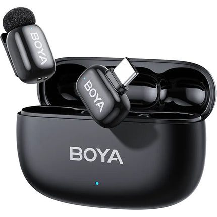 BOYA mini 2 Sistema de Micrófono Inalámbrico con Receptor USB-C y Estuche de Carga Negro 48 kHz 24-Bit