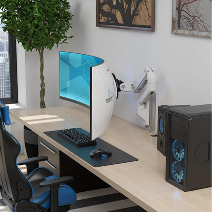 Ergotron HX Brazo de Pared para Monitor Curvo Profundidad 9.1-13.8" Blanco