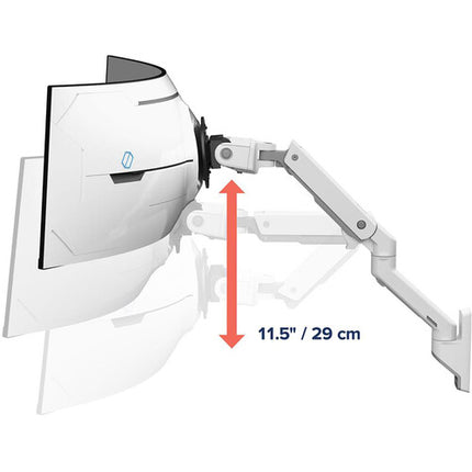Ergotron HX Brazo de Pared para Monitor Curvo Profundidad 9.1-13.8" Blanco