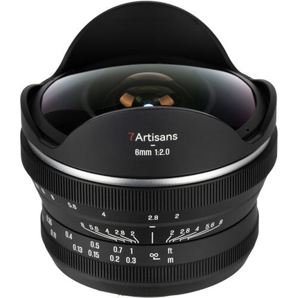 7Artisans 6mm f2 Objetivo Fisheye APS-C Ángulo 220° Manual para Fuji