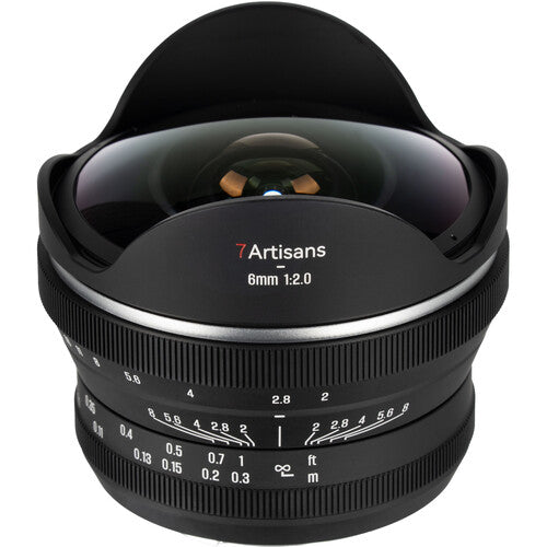 7Artisans 6mm f2 Objetivo Fisheye APS-C Ángulo 220° Manual para Fuji