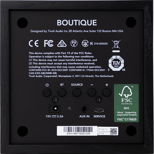 Tivoli Boutique Altavoz Bluetooth Negro Con Driver 3 Pulgadas y Bluetooth 5.1