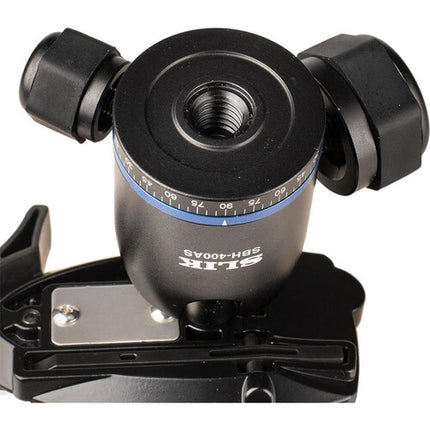 SLIK SBH-400AS Cabeza de Bola Compacta 8.8 lb Capacidad y Placa Rápida