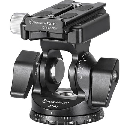 Sunwayfoto DT-03S Cabezal Inclinable con Liberación Rápida Arca Tipo Capacidad 15kg Altura 8.4cm