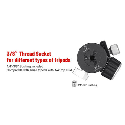Sunwayfoto EB-36 EPIC Series Cabezal de Placa Rápida Ligero 3.3" 22 lb