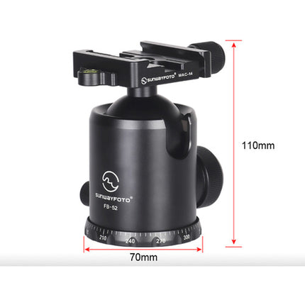 Sunwayfoto FB-52MAC-14 Rótula con Capacidad 20 kg Altura 11 cm y Acople Rápido