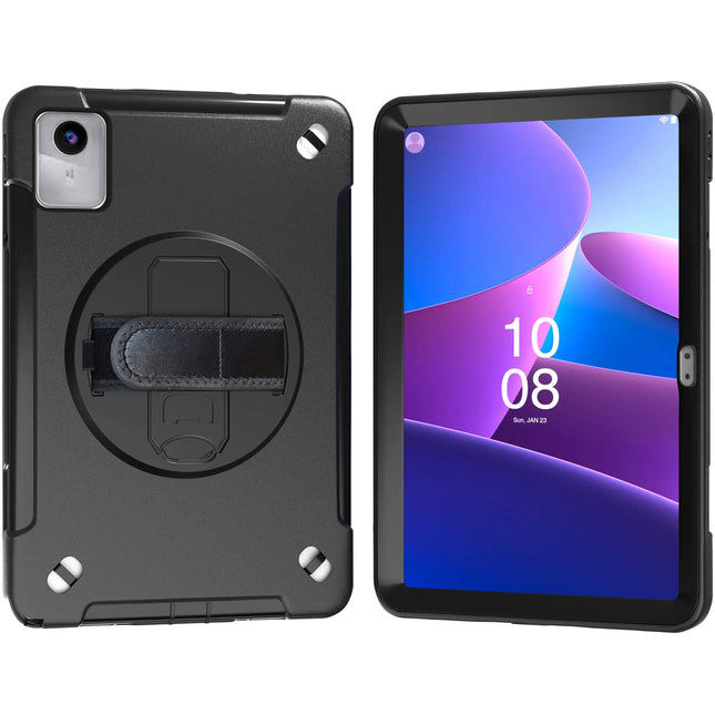Funda Protectora CTA Digital para Tablet Lenovo K11 con Soporte Giratorio 360° y Correa Ajustable