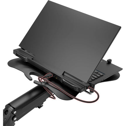 CTA Digital Soporte de Escritorio Articulado para Portátiles 7-15 Pulgadas con Ventilador USB Integrado