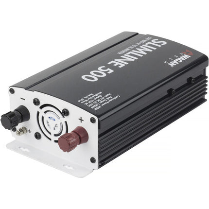 WAGAN SlimLine Inversor de Corriente 500W 12 V a 115 VAC 2 Salidas 3 Prong
