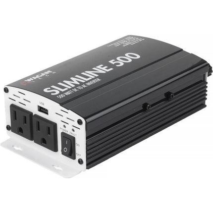 WAGAN SlimLine Inversor de Corriente 500W 12 V a 115 VAC 2 Salidas 3 Prong