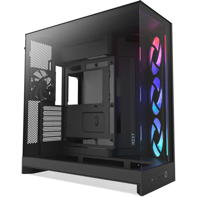 NZXT H9 Flow RGB Caja Mid-Tower Soporta ATX E-ATX Panel de Cristal Templado Negro