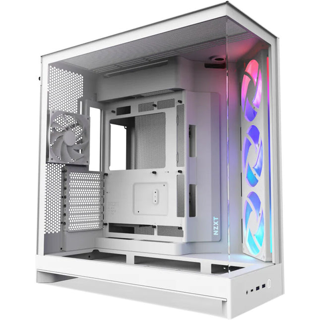 NZXT H9 Flow RGB Caja Mid-Tower Blanca Soporta ATX E-ATX 420mm Radiador