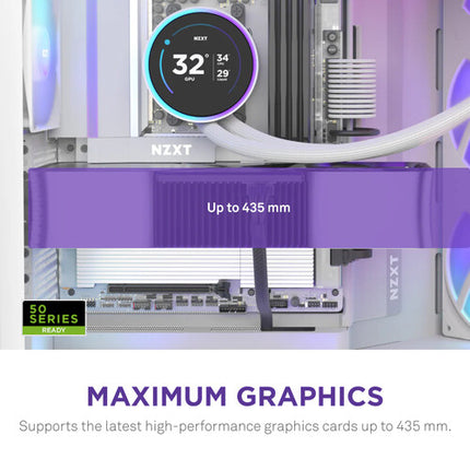 NZXT H9 Flow RGB Caja Mid-Tower Blanca Soporta ATX E-ATX 420mm Radiador