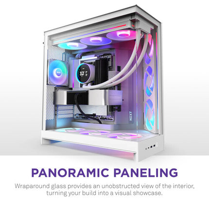 NZXT H9 Flow RGB Caja Mid-Tower Blanca Soporta ATX E-ATX 420mm Radiador