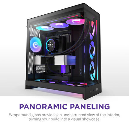 NZXT H9 Flow RGB+ Caja Mid-Tower Soporta ATX E-ATX 420mm Radiador
