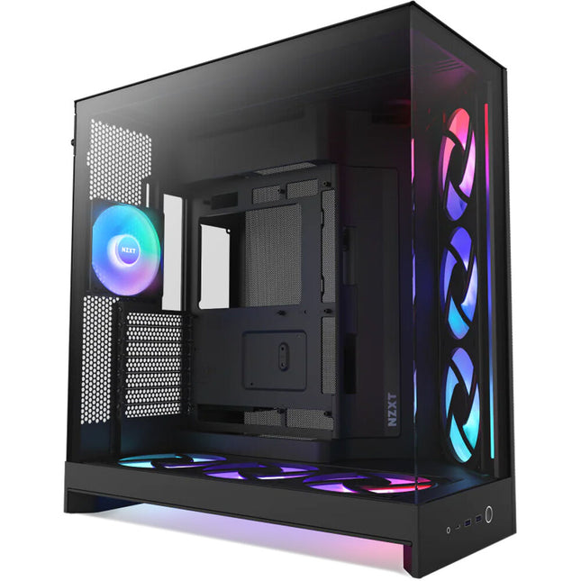 NZXT H9 Flow RGB+ Caja Mid-Tower Soporta ATX E-ATX 420mm Radiador
