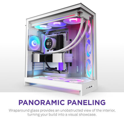 NZXT H9 Flow RGB+ White Caja Mid-Tower Soporte ATX E-ATX USB-C 420mm Radiador