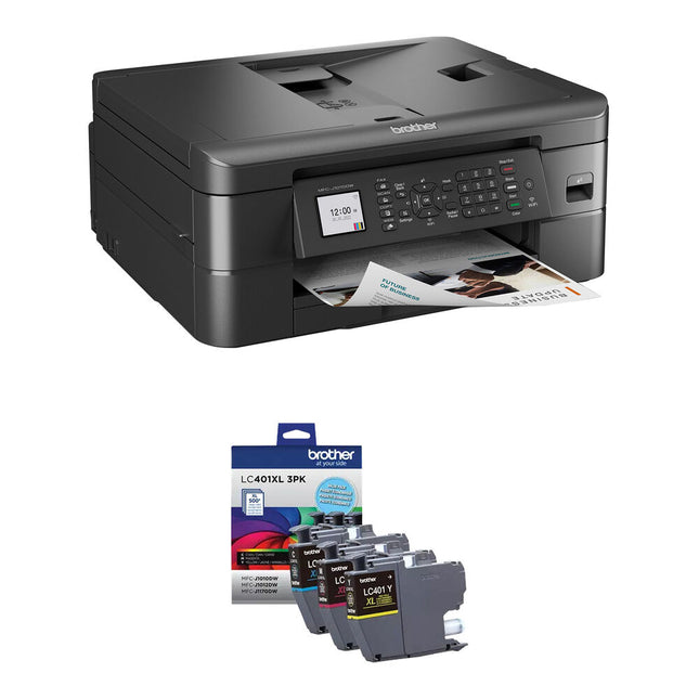 Brother MFC-J1010DW Impresora Multifunción a Color Inalámbrica 1200x800 dpi Kit 3 Cartuchos LC401XL3PKS