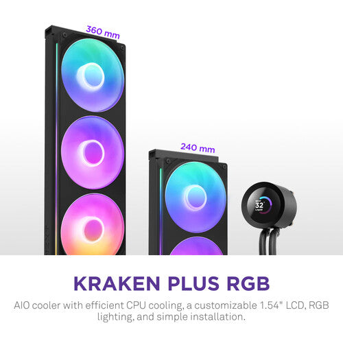 NZXT Kraken Plus 360 RGB Refrigeración Líquida CPU 360mm 3 Ventiladores RGB
