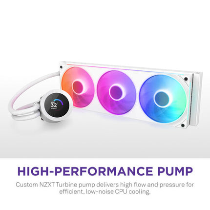 NZXT Kraken Plus 360 RGB Refrigeración Líquida CPU 360mm 3 Ventiladores RGB Blanca