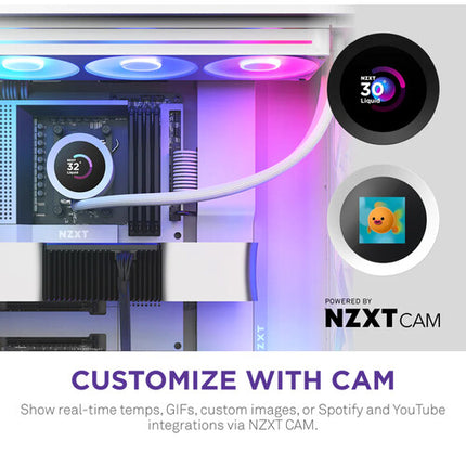 NZXT Kraken Plus 360 RGB Refrigeración Líquida CPU 360mm 3 Ventiladores RGB Blanca