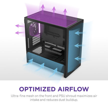 NZXT H3 Flow Caja Micro-ATX Negra Soporta Radiador 280mm y GPU 14.8"