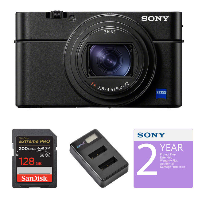 Sony RX100 VII Cámara Digital Kit Deluxe Tarjeta 128GB y Cargador USB-C