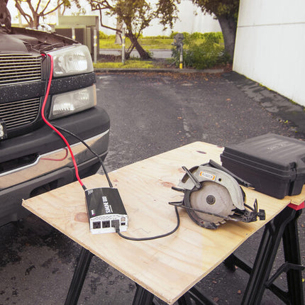 WAGAN SlimLine Inversor de Corriente 1000W 12 VDC a 115 VAC con 3 Salidas y 2 USB