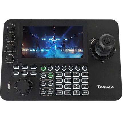Tenveo Kit de cámaras PTZ 3 unidades 1080p 20x Zoom con controlador joystick 7"
