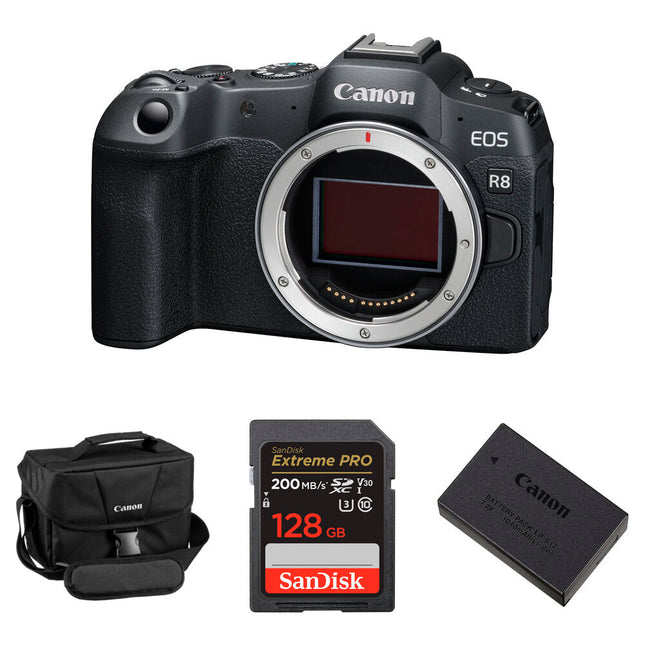 Cámara sin Espejo Canon EOS R8 24.2MP 4K60p Kit Esencial 128GB