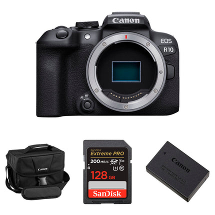 Canon EOS R10 Cámara sin Espejo 24.2MP 4K30 Kit Esencial con Bolsa Batería Tarjeta 128GB