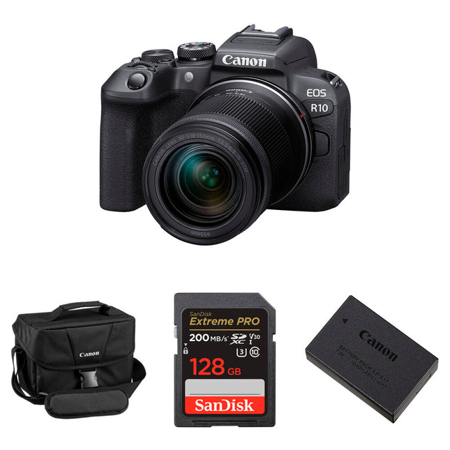 Canon EOS R10 cámara sin espejo 24.2MP 4K30 con lente 18-150mm y kit Essentials+