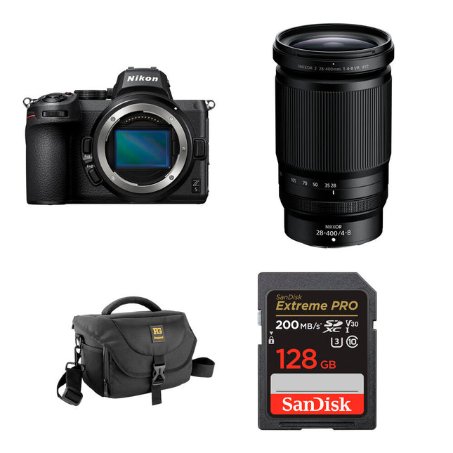 Nikon Z5 Cámara Mirrorless con lente 28-400mm 24.3MP y kit básico