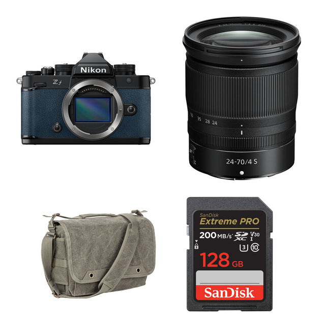 Nikon Zf Cámara Sin Espejo con 24-70mm f4 24.5MP y Bolsa Básica Azul