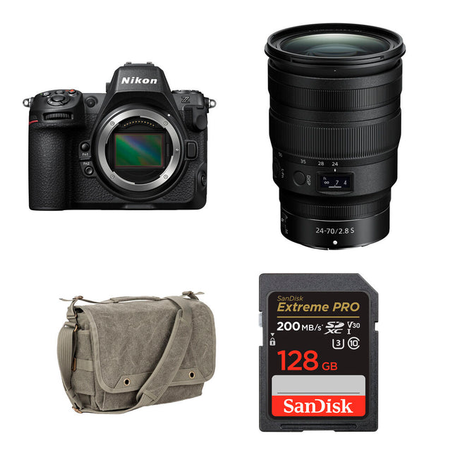 Nikon Z8 Cámara Mirrorless 45.7MP con Lente 24-70mm f/2.8 Bolsa y Tarjeta 128GB