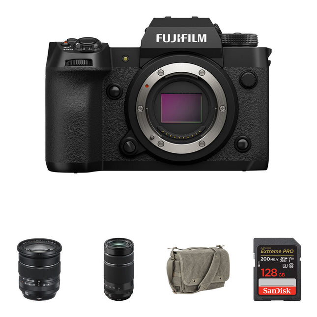 Cámara Sin Espejo FUJIFILM X-H2 40.2MP con Lentes 16-80mm y 70-300mm y Bolsa y Tarjeta de 128GB