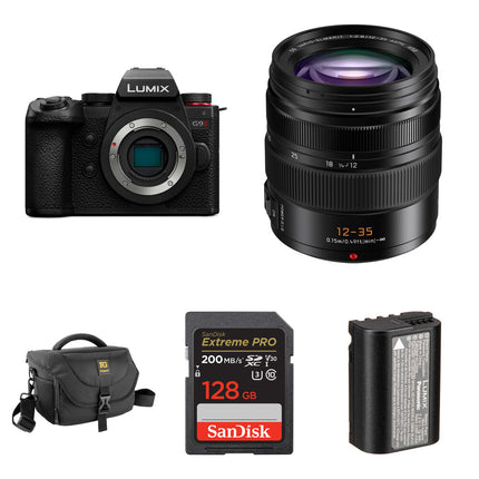 Panasonic LUMIX G9 II Cámara sin Espejo 25.2MP 4K 60p 12-35mm f/2.8 Kit Essentials+