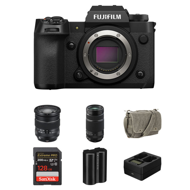 FUJIFILM X-H2 Cámara sin Espejo 40MP Kit 16-80mm 70-300mm 128GB 2200mAh