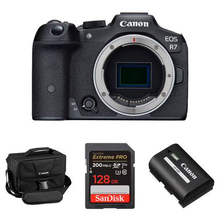 Canon EOS R7 Cámara Sin Espejo 32.5MP 4K60 con Kit Esencial 128GB