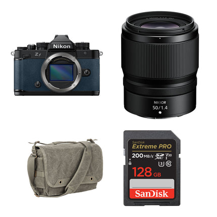 Nikon Zf Cámara sin Espejo 24.5MP 50mm f1.4 Azul con Bolsa y Memoria 128GB