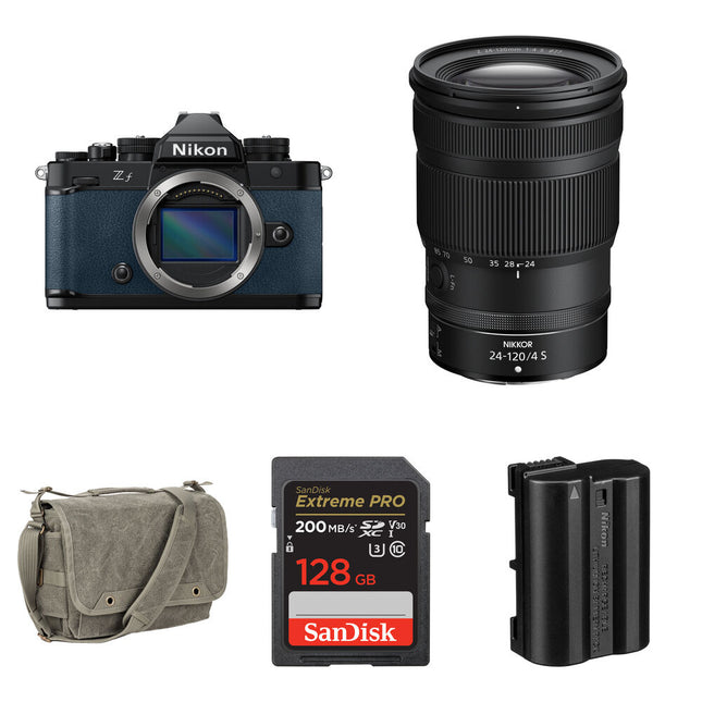 Nikon Zf Cámara Sin Espejo con Lente 24-120mm f4 Sensor 24.5MP y Kit Essentials Azul