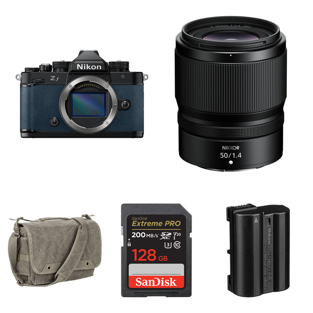 Nikon Zf Cámara sin Espejo 24.5MP con Lente 50mm f1.4 y Kit Completo Azul